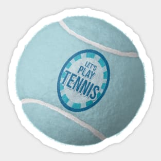 Let's Play Tennis Blue Balls Sticker